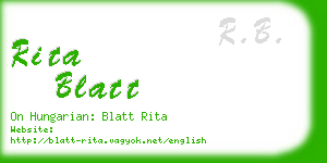 rita blatt business card